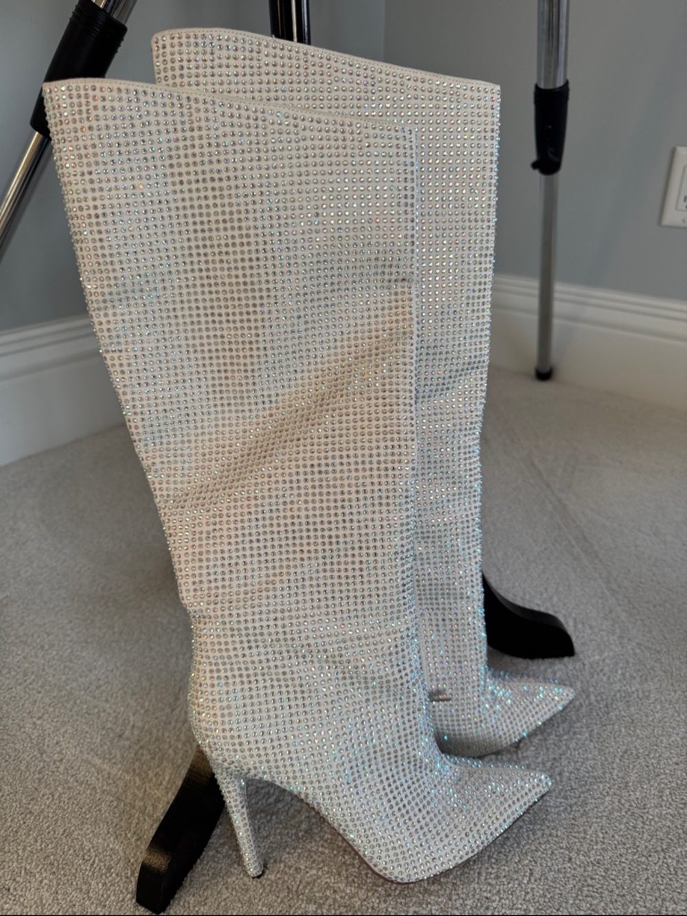 JLO Adalynn 2 Rhinestone tall stiletto boots. Size 8